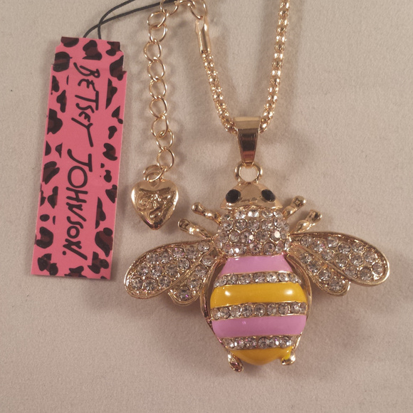 Betsey Johnson Jewelry - Betsey Johnson Bumble Bee Crystal Necklace + Gift!